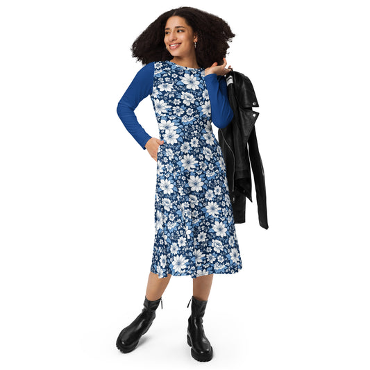 HOMAIX Robe manches longues aux Petites Fleurs Printanières