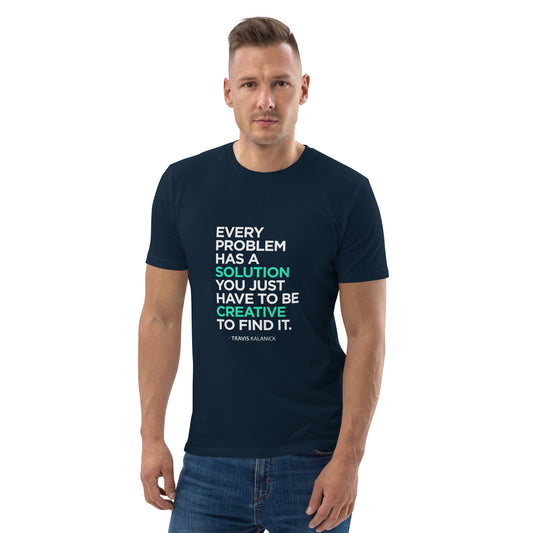 HOMAIX T-shirt unisexe en coton biologique avec message inspirant "Every problem has a solution"