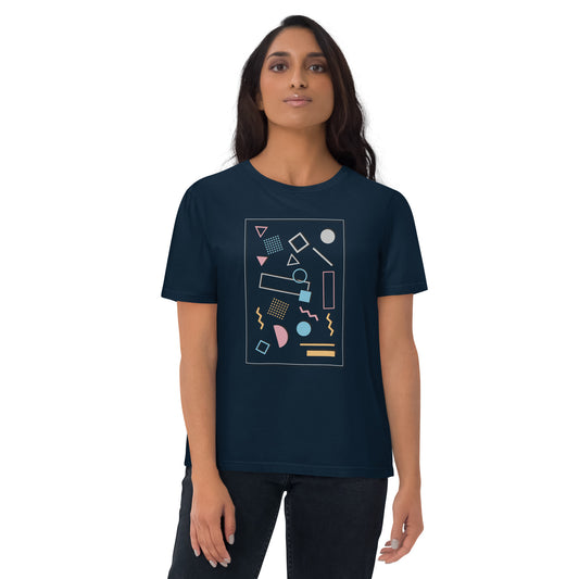 HOMAIX T-shirt unisexe en coton biologique avec design géométrique abstrait