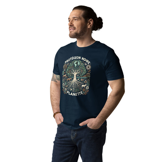 HOMAIX T-shirt unisexe en coton biologique avec design "Protégeons notre planète"