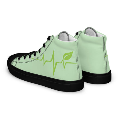 HOMAIX Baskets hautes en toile femme Battement de coeur végétalien
